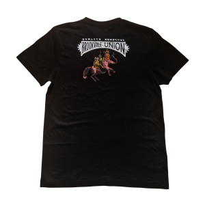 BROOKVALE UNION Ausztrália Férfi Póló - Pink Elephant Madness - Fekete