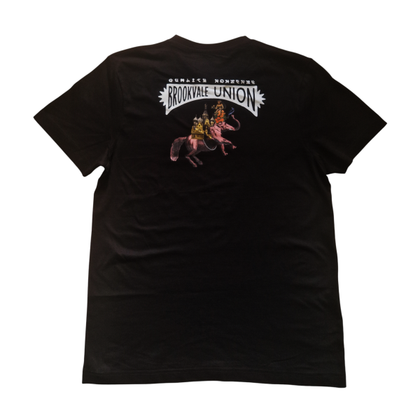 BROOKVALE UNION Ausztrália Férfi Póló - Pink Elephant Madness - Fekete